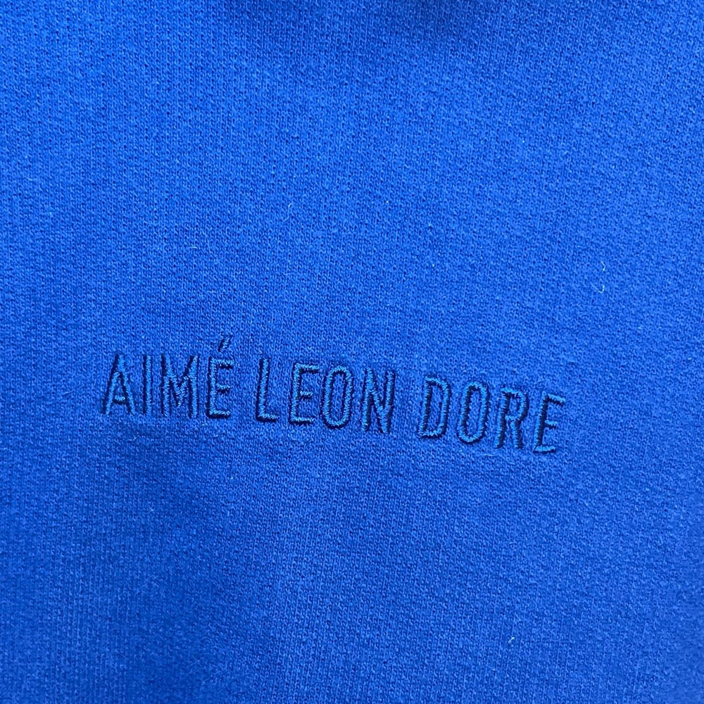 Aime Leon Dore | ALD Logo Hoodie Sweatshirt - Midnight Blue ; Mens XL - Picture 5 of 7